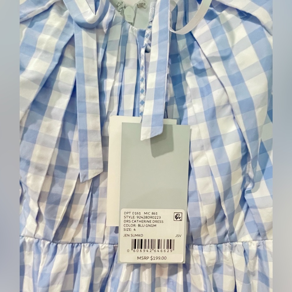 ANTONIO MELANI Blue Gingham Maxi Dress - Picture 4 of 4